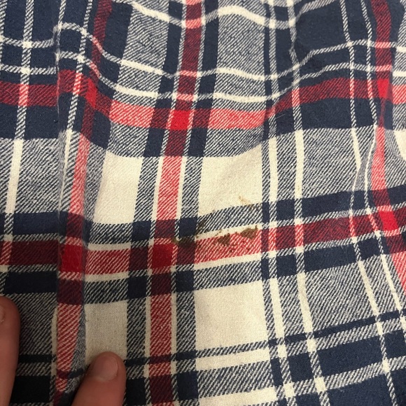 Free Planet Red and Blue Plaid Casual Button Down Shirt - Picture 2 of 3